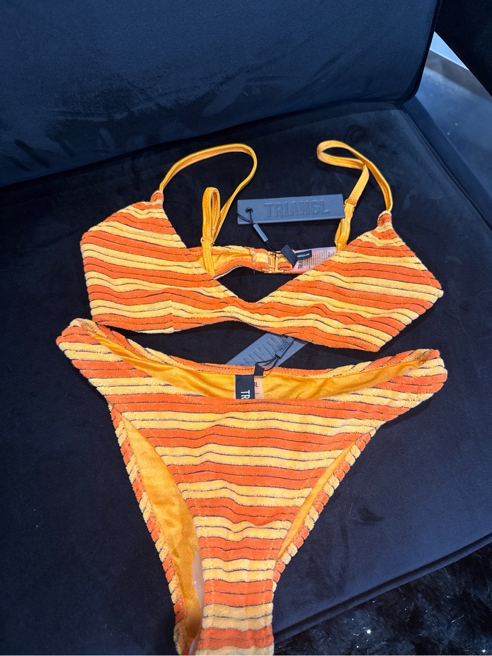TRIANGLE 2 piece orange and yellow swimsuit